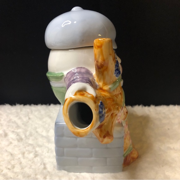 Vintage Feitx Humpty Dumpty Handpainted Ceramic Teapot, Circa 1970’s RARE FIND - Picture 4 of 11